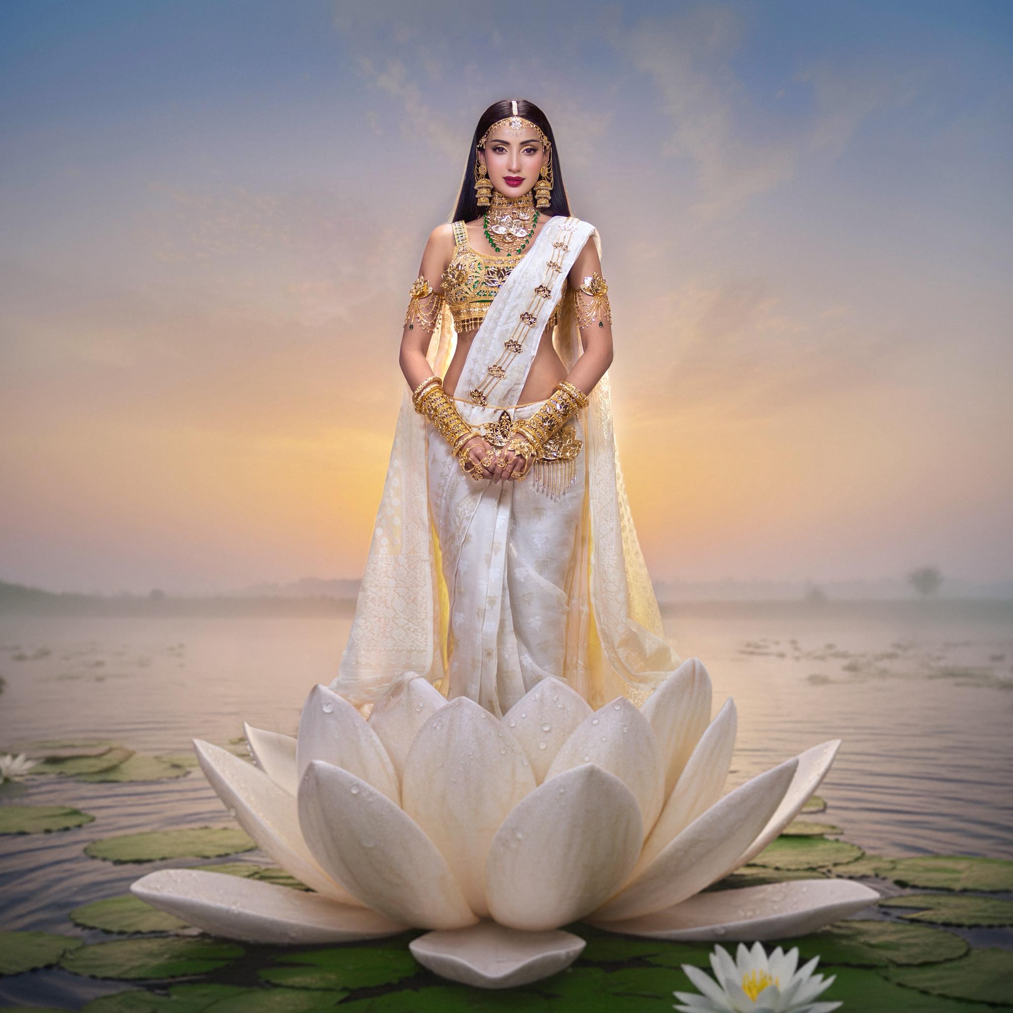 ন্যাশনাল কস্টিউম পর্বে জামদানি পরলেন মিথিলা